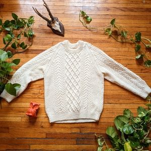 Vintage Cable Knit M // Andreogenous Cable knit 70s sweater // Handmade Sweaters